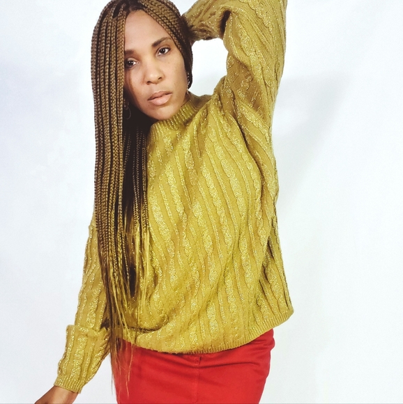 Vintage Sweaters - Metallic Knit Sweater
